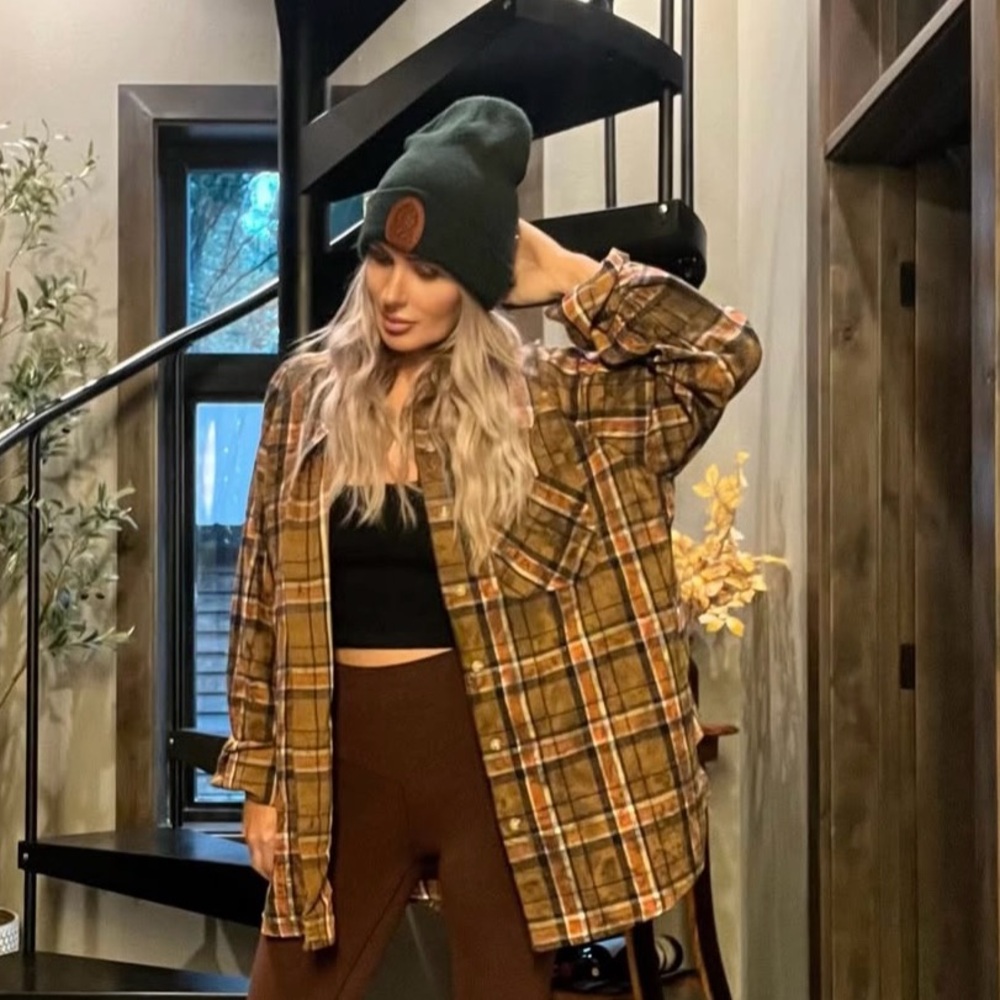 Plaid Brown Women's Button Down